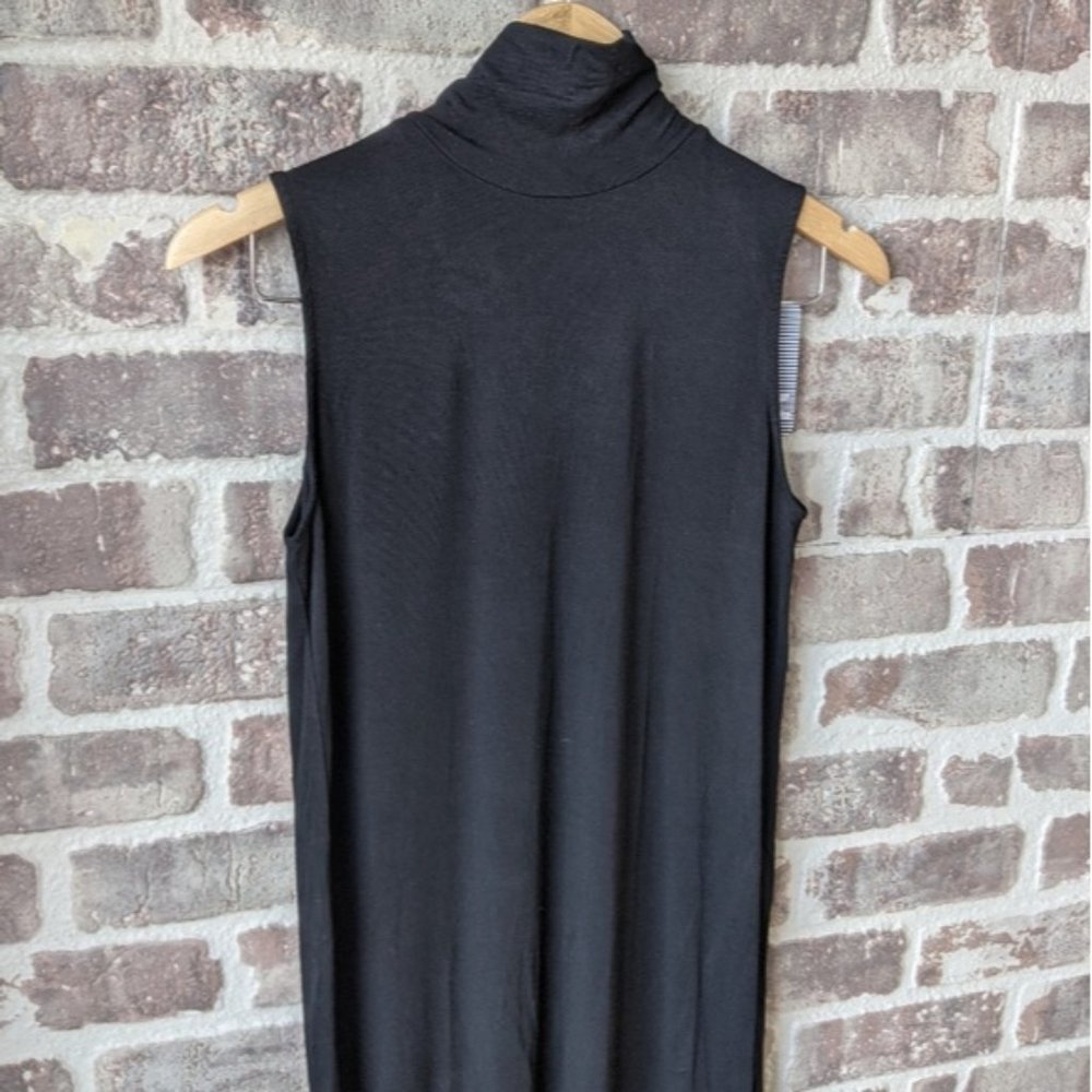NWT / SPLENDID / BLACK MOCK NECK SLEEVELESS MIDI DRESS / SMALL